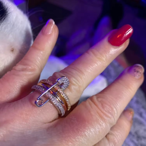 Trinity Gold Silver Rose Gold Statement Ring - Picture 12 of 16
